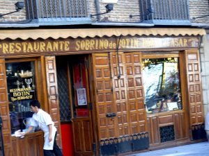 Fachada del restaurante Casa Botín, en Madrid 